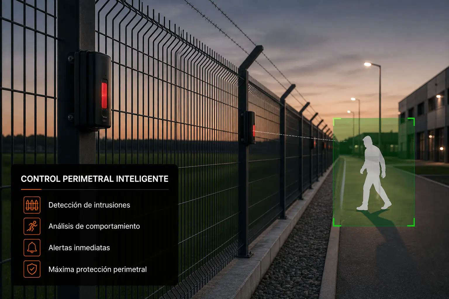 Control perimetral inteligente en Cáceres Sistema de control perimetral con detección de intrusos en tiempo real en instalaciones industriales en Cáceres
